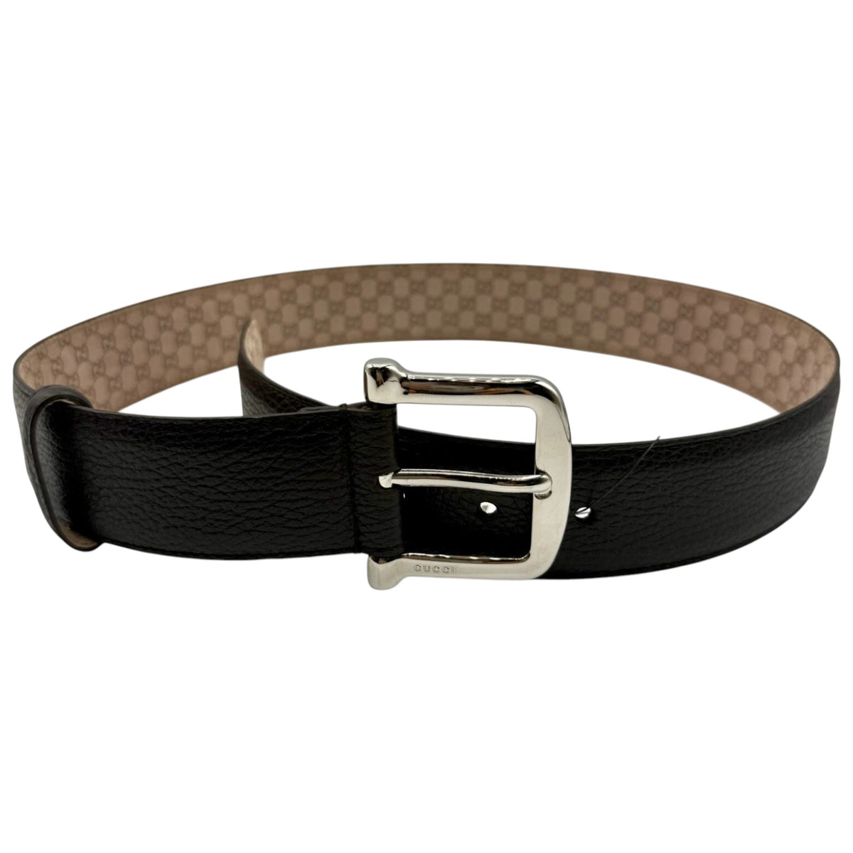 Gucci Women's Dark Brown Leather sz 80/32 Belt W/Silver Buckle
