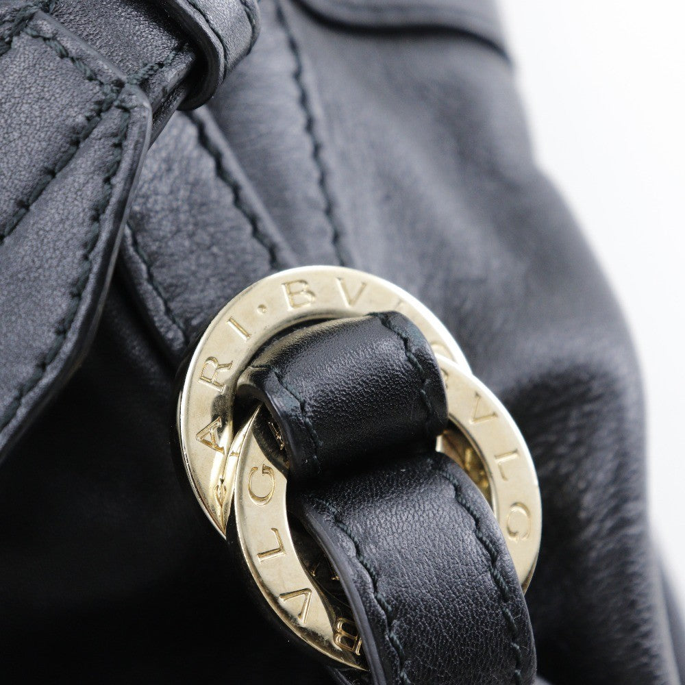 Bvlgari Chandra Hobo Leather Black Leather Handbag (Pre-Owned)