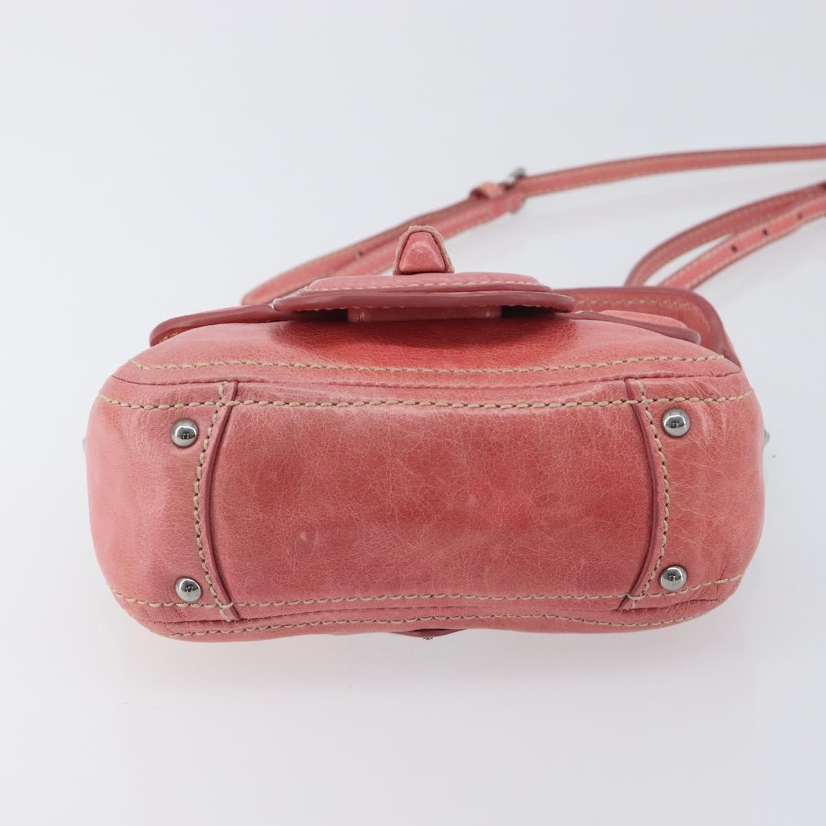 Prada Turnlock Flap Soft Calf Pink Leather Shoulder Bag Bag (Pre-Owned)