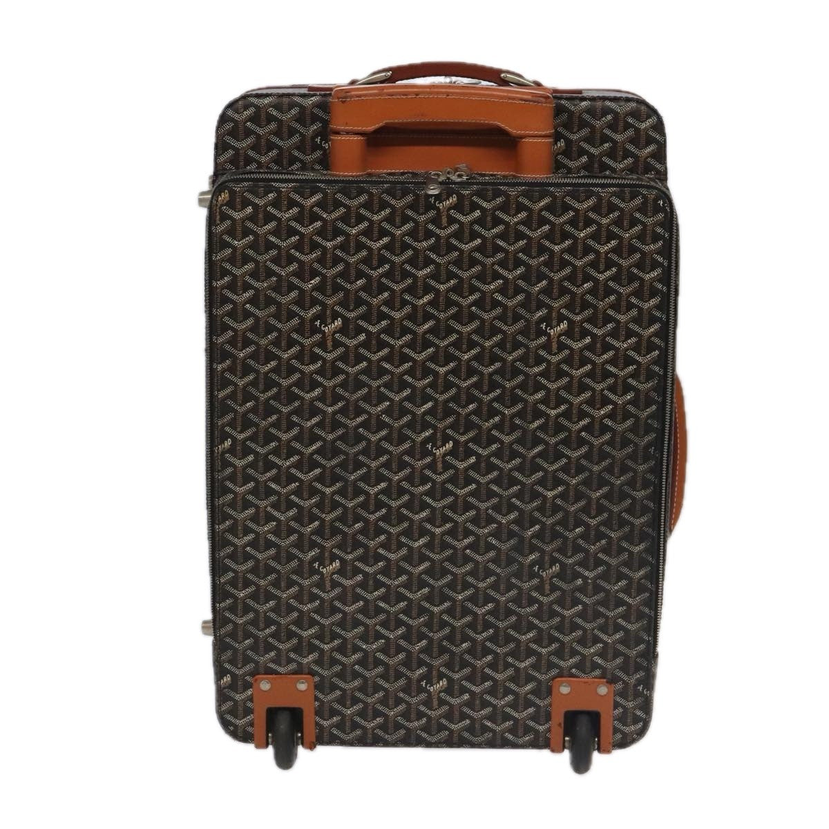 Goyard Bourget Trolley Rolling Luggage Coated Canvas Brown Pvc Travel Bag Bag (Pre-Owned)