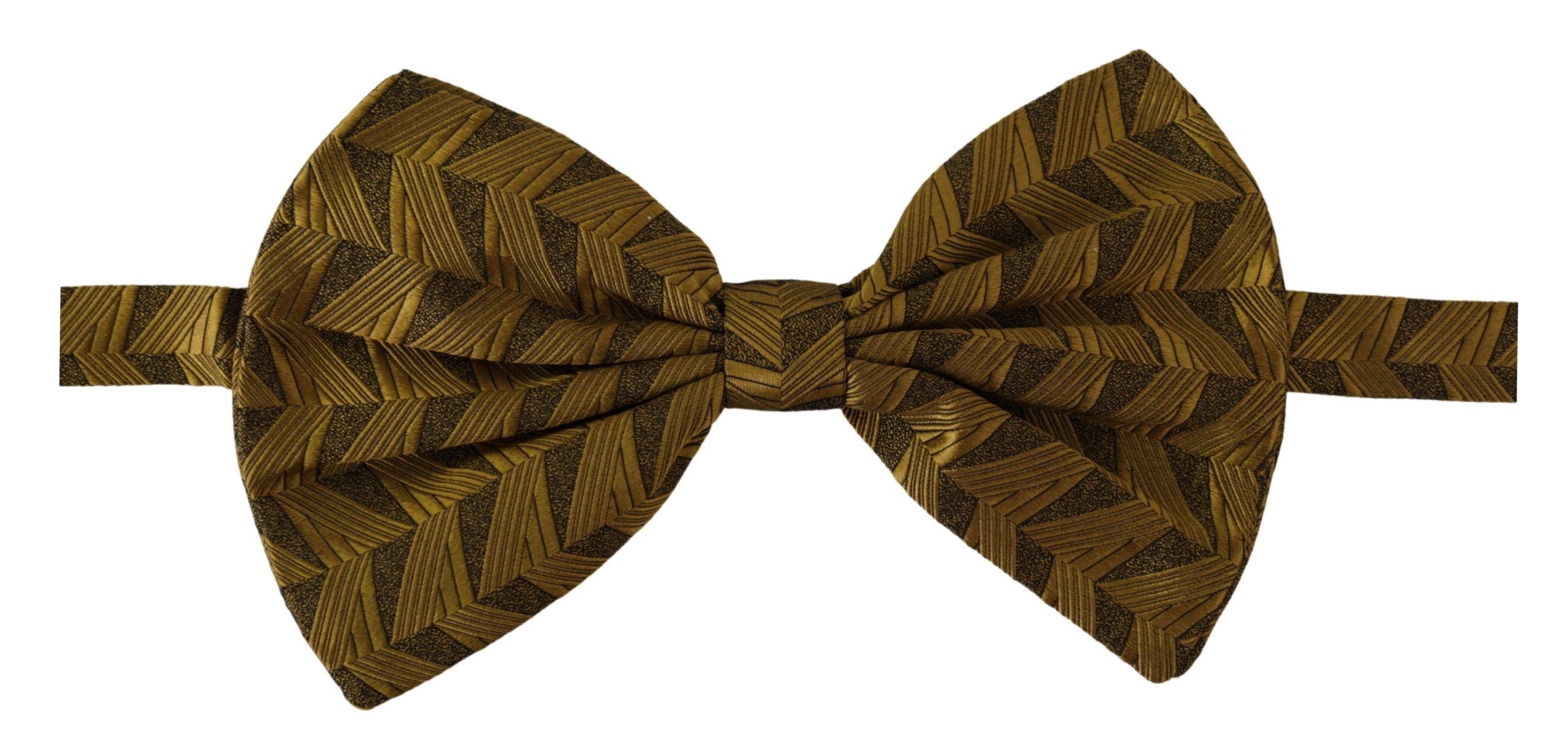 Dolce & Gabbana Elegant Gold Silk Bow Men's Tie