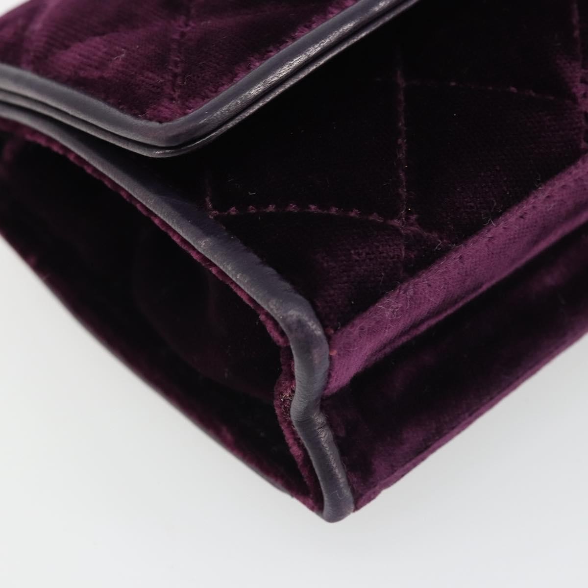 Chanel Wallet On Chain Quilted Velvet Purple Velvet Handbag (Pre-Owned)