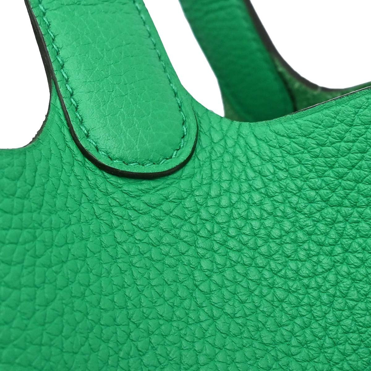 Hermes Picotin Lock Clemence Green Leather Handbag (Pre-Owned)