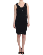 Roccobarocco Elegant Black Sheath Knee-Length Women's Dress