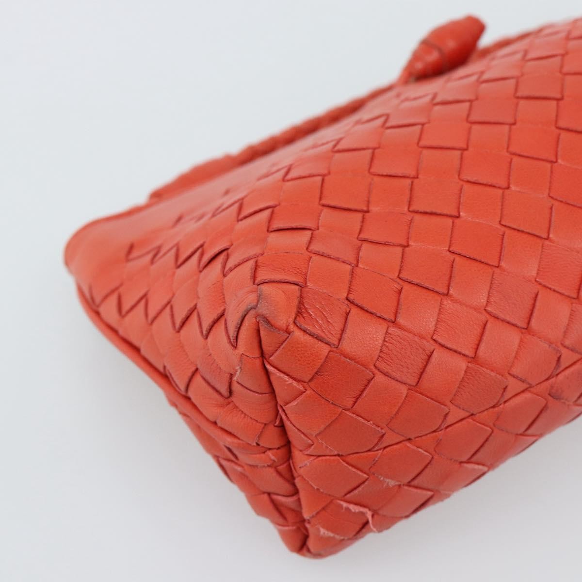 Bottega Veneta Zip Clutch Leather With Intrecciato Snakeskin Detail Red Leather Clutche & Pouche Bag (Pre-Owned)