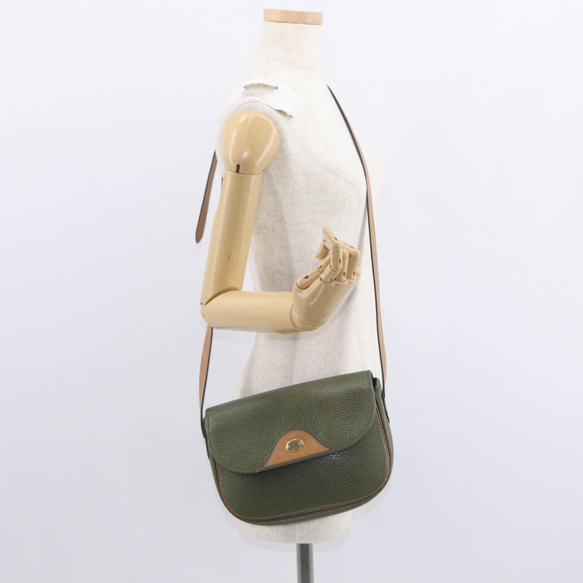 Christian Dior Vintage Leather Green Leather Shoulder Bag Bag (Pre-Owned)
