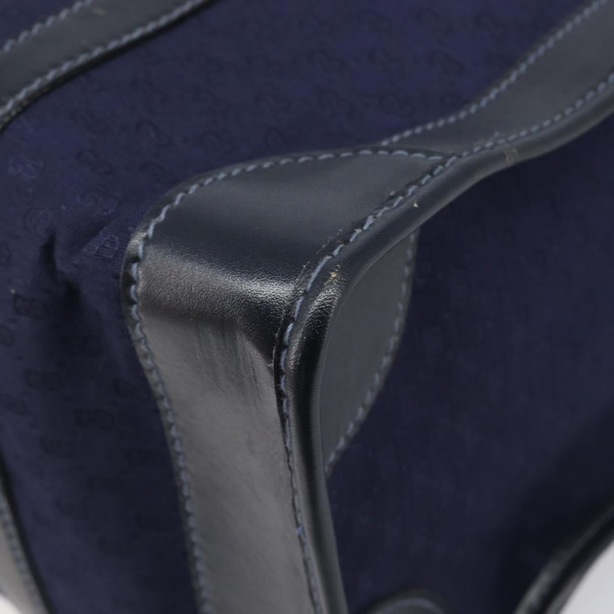 Gucci Vintage Web Boston Gg Canvas Navy Canvas Handbag (Pre-Owned)