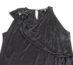 Gucci Women's Black Rayon Medium Dress With Flower Brooch