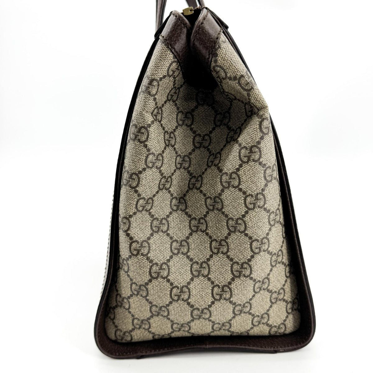 Gucci Ophidia Top Handle Gg Coated Canvas Brown Canvas Tote Bag Bag (Pre-Owned)