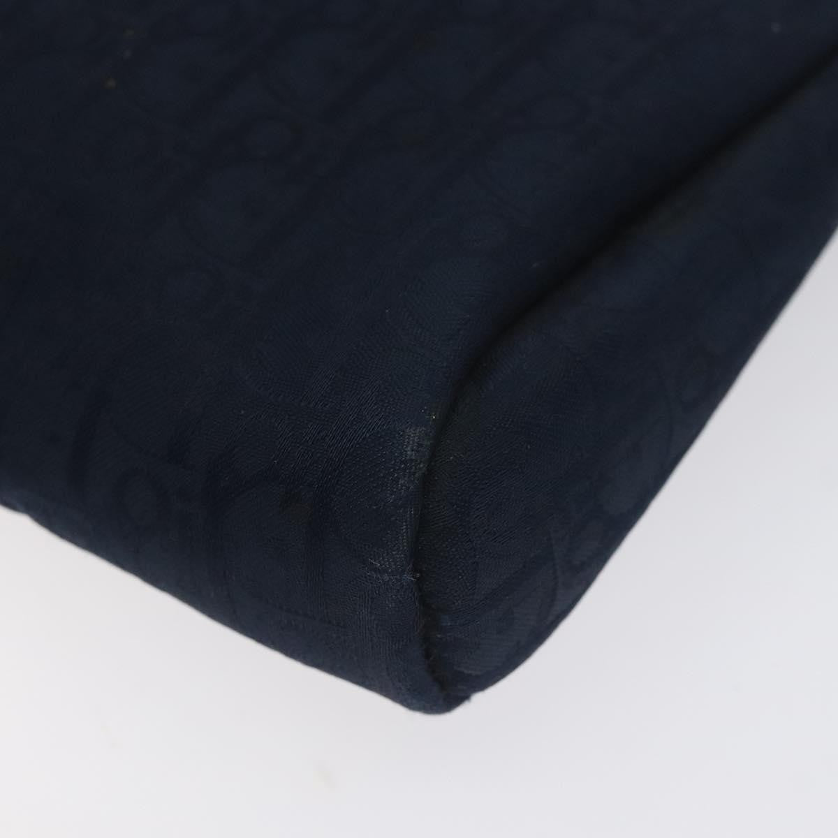 Christian Dior Vintage Trotter Embroidered Diorissimo Canvas Navy Canvas Clutche & Pouche Bag (Pre-Owned)