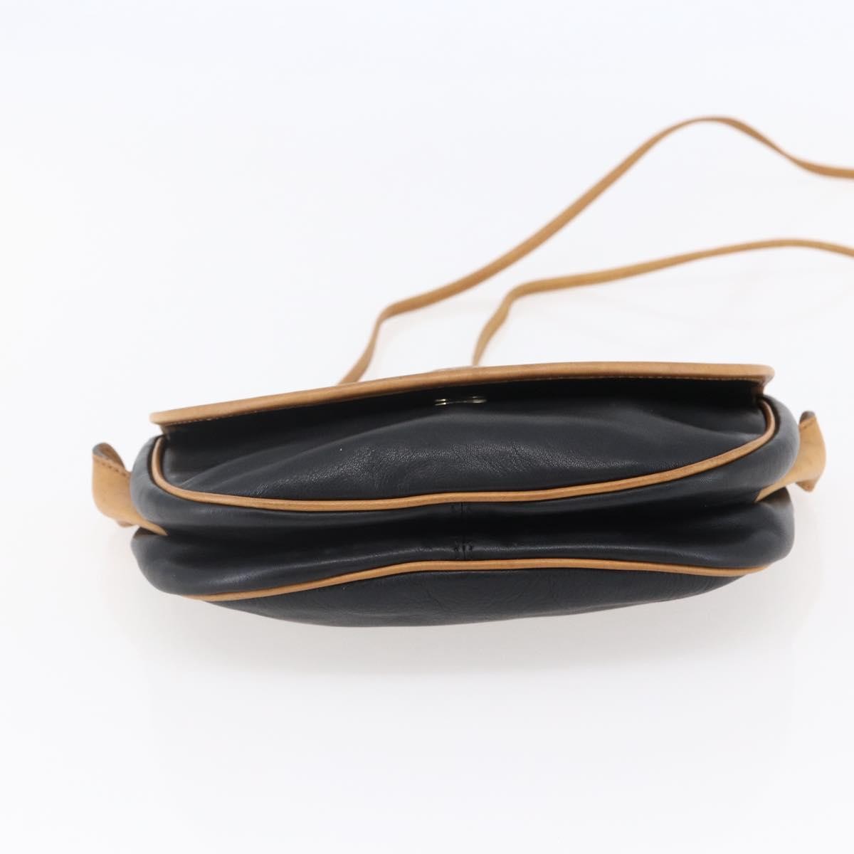Celine Flap Shoulder Leather Black Leather Shoulder Bag Bag (Pre-Owned)