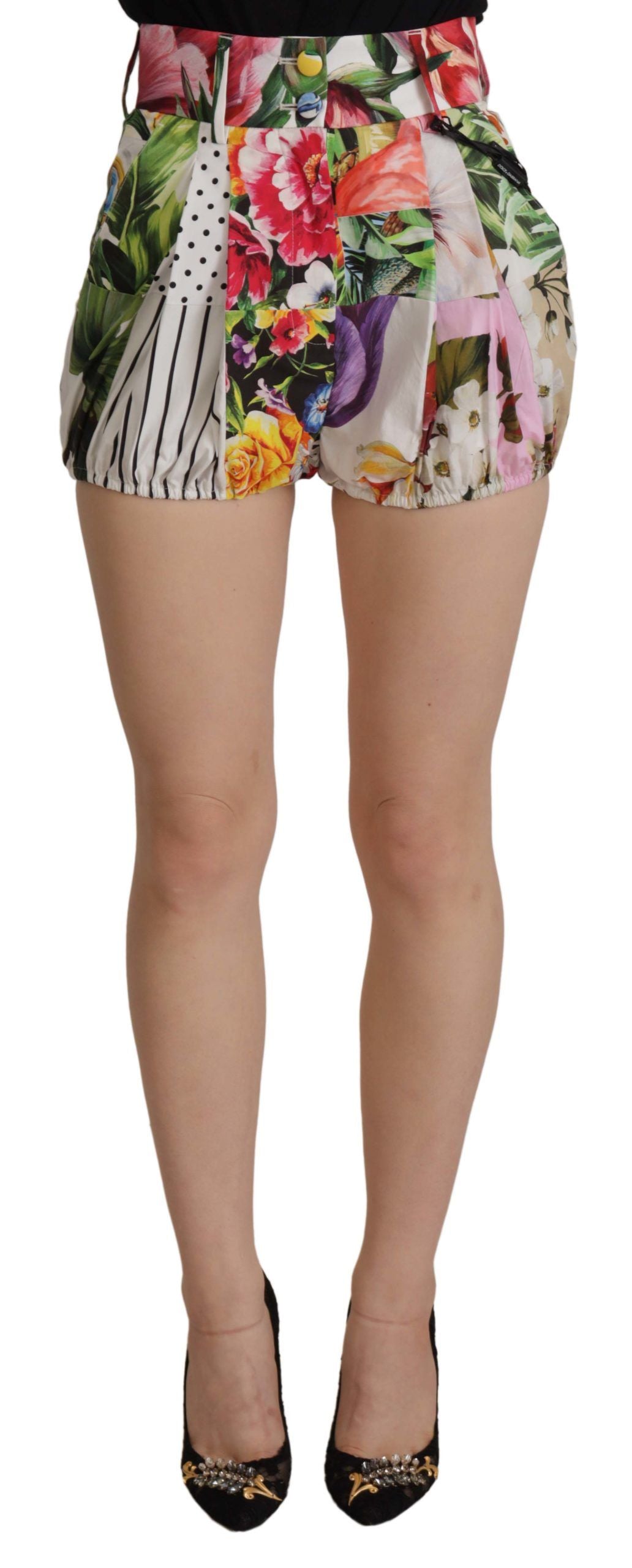 Dolce & Gabbana Multicolor Majolica Floral High-Waist Women's Shorts