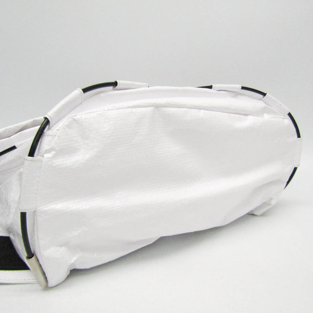 Bottega Veneta Tent Belt Nylon White Plastic Handbag (Pre-Owned)