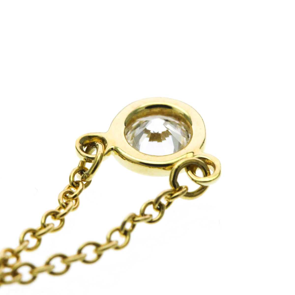 Tiffany & Co. Elsa Peretti Diamonds By The Yard Pendant 18K Rose Gold With Pear-Shaped Diamond Yellow Yellow_Gold Necklace Jewelry (Pre-Owned)