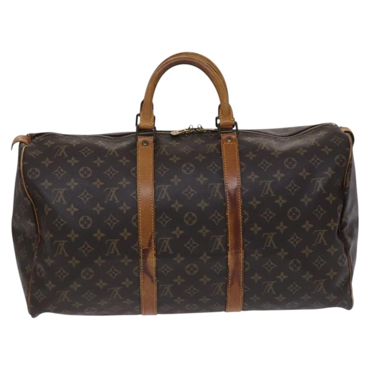 Louis Vuitton Keepall Monogram Canvas Brown Canvas Travel Bag Bag (Pre-Owned)