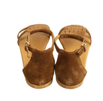 Gucci Kids Brown Suede Sandal With Fringe Detail