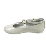 Gucci Kids White Patent Leather Ballet Flat With Bow 285312 285313