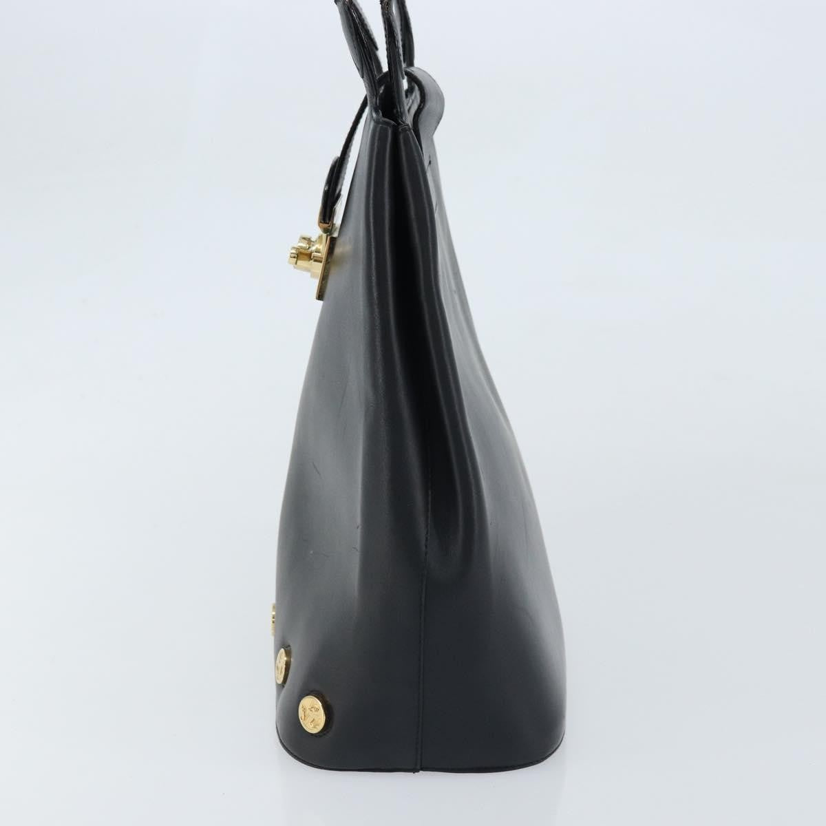 Salvatore Ferragamo Vintage Leather Black Leather Tote Bag Bag (Pre-Owned)