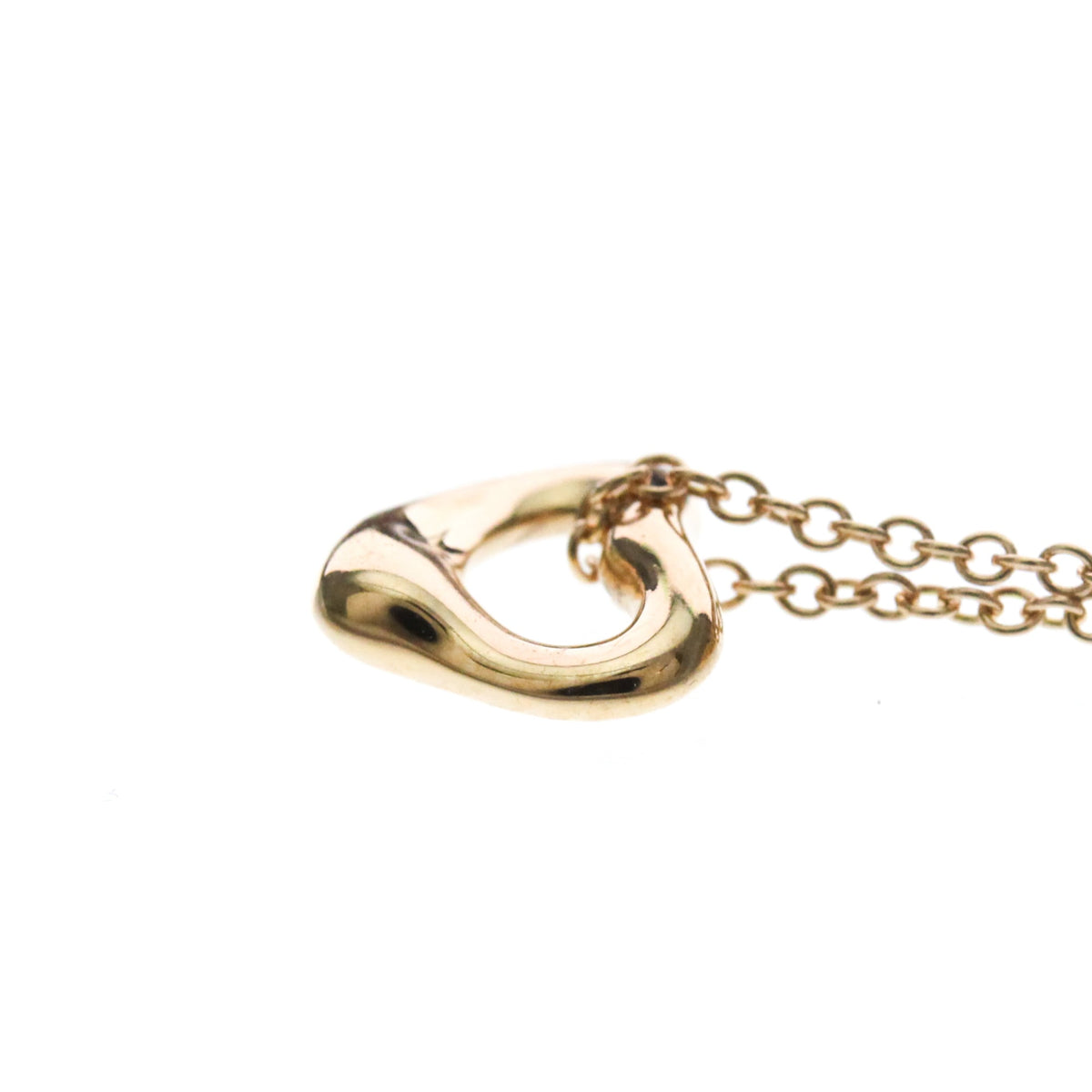 Tiffany & Co. Elsa Peretti Open Heart Pendant 18K Rose Gold Gold Pink_Gold Necklace Jewelry (Pre-Owned)