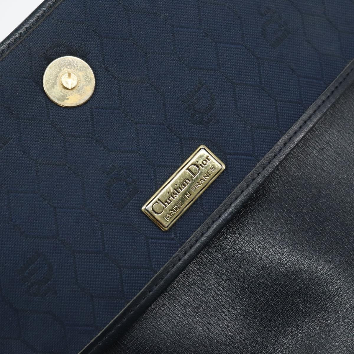 Christian Dior Vintage Honeycomb Canvas Navy Canvas Shoulder Bag Bag (Pre-Owned)