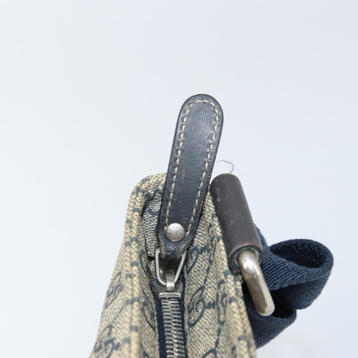 Gucci Zip Top Messenger Gg Coated Canvas Navy Pvc Shoulder Bag Bag (Pre-Owned)