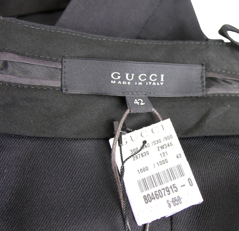 Gucci Women's Pencil Black Polyester Cotton Skirt With Horsebit Detail (42)