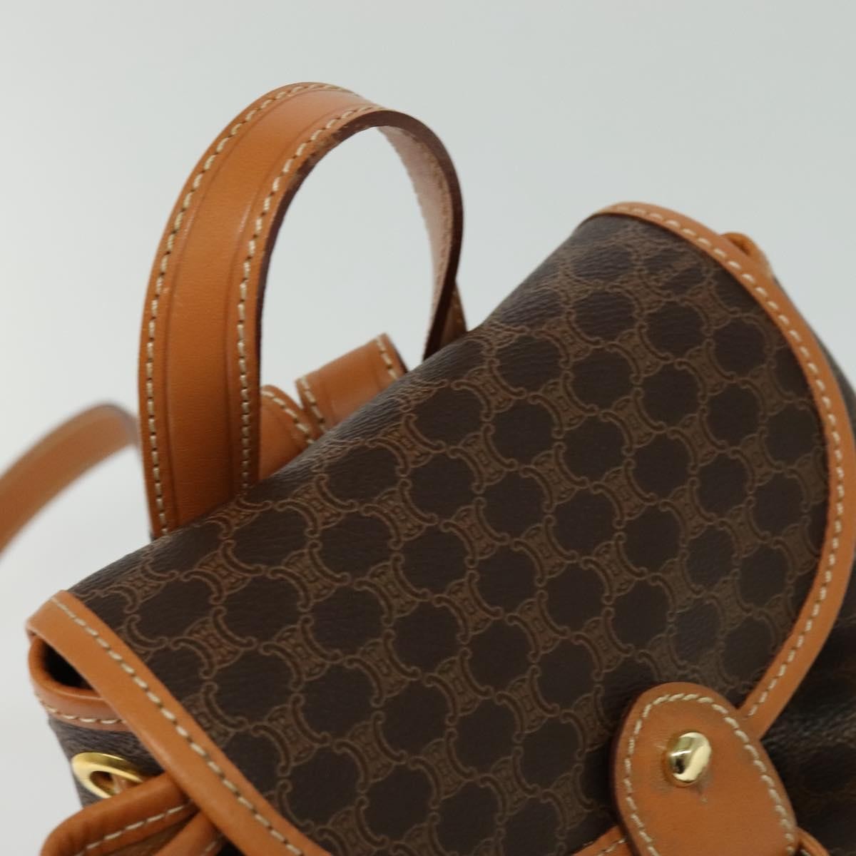 Celine Vintage Macadam Canvas And Leather Brown Pvc Backpack Bag (Pre-Owned)