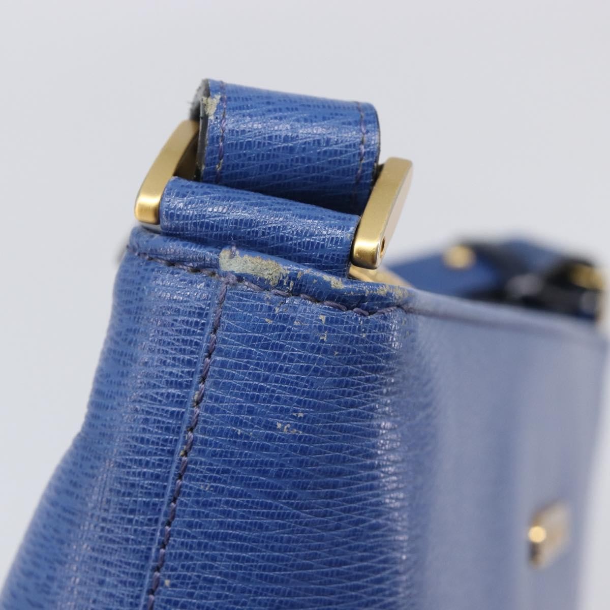 Burberry Shoulder Leather Blue Leather Shoulder Bag Bag (Pre-Owned)
