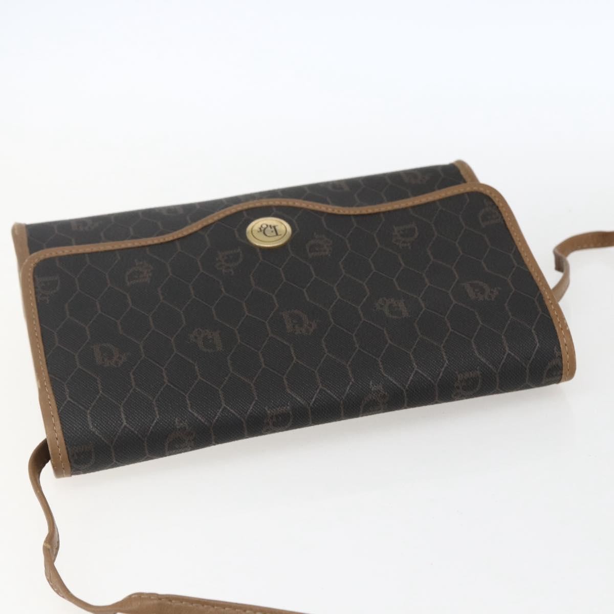 Christian Dior Vintage Honeycomb Flap Canvas And Leather Black Canvas Shoulder Bag Bag (Pre-Owned)