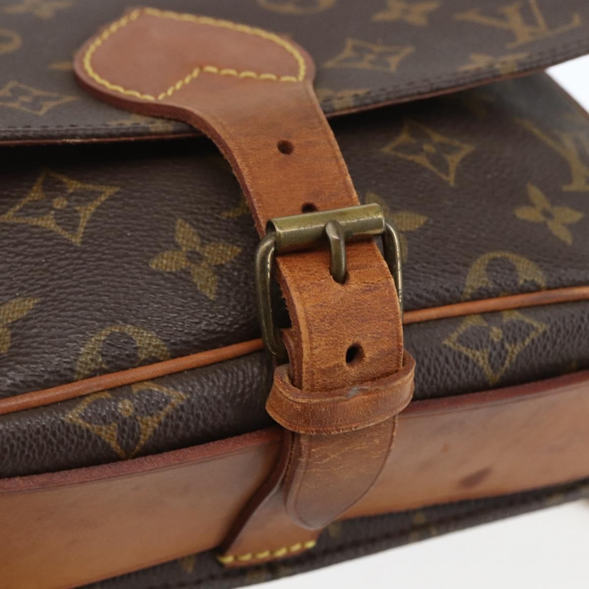 Louis Vuitton Cartouchiere Monogram Canvas Brown Canvas Shoulder Bag Bag (Pre-Owned)
