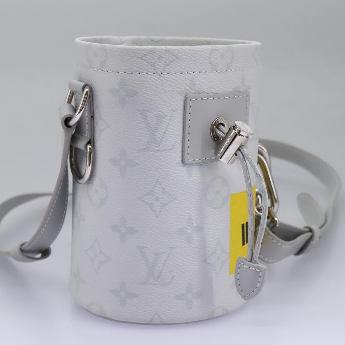 Louis Vuitton Chalk Nano Limited Edition Logo Story Monogram Canvas Gray Canvas Clutche & Pouche Bag (Pre-Owned)