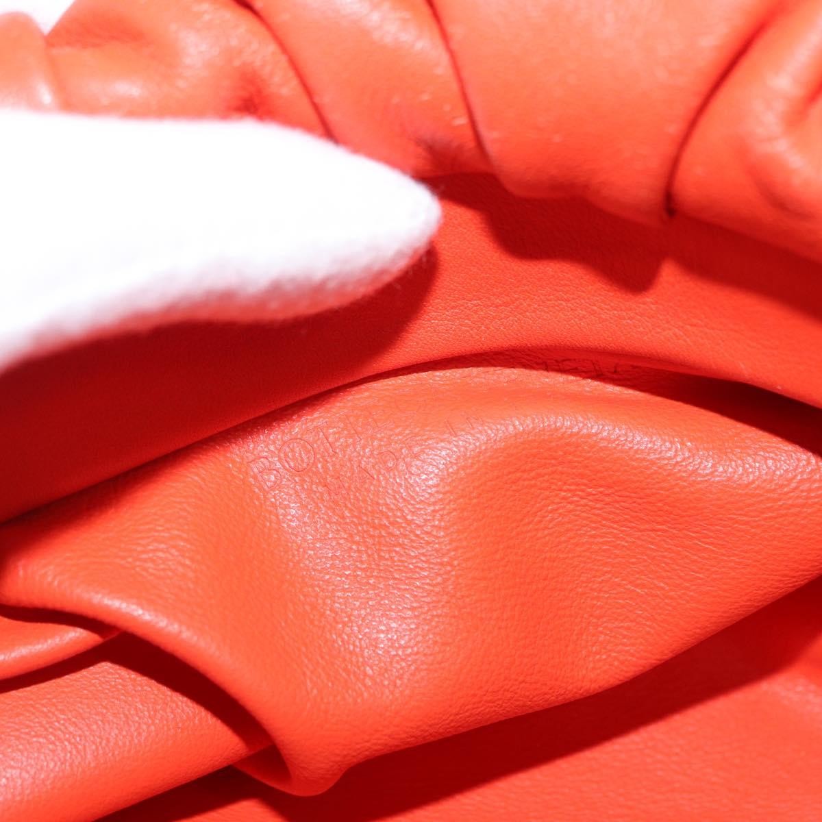 Bottega Veneta The Chain Leather Orange Leather Clutche & Pouche Bag (Pre-Owned)