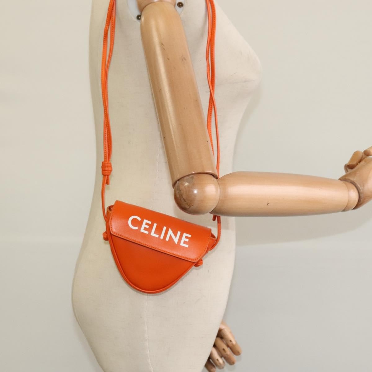 Celine Triangle Leather Orange Leather Shoulder Bag Bag (Pre-Owned)