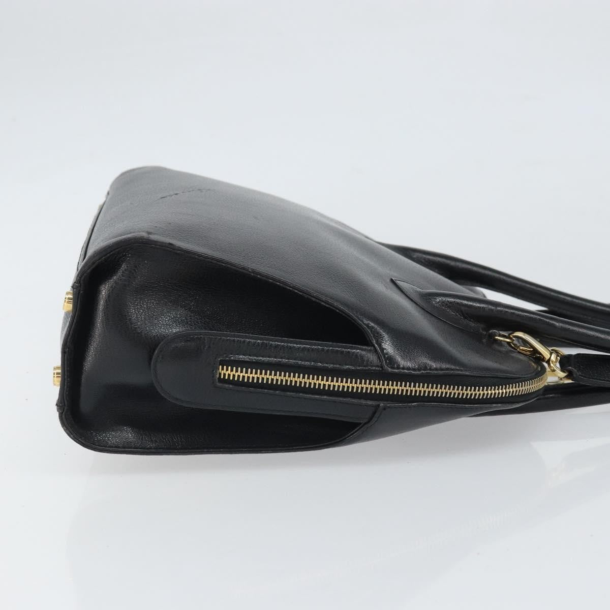 Salvatore Ferragamo Gancini Leather Black Leather Shoulder Bag Bag (Pre-Owned)