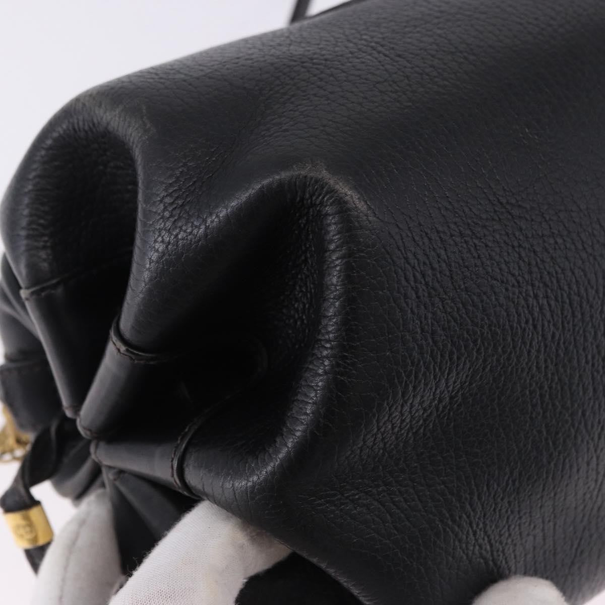 Gucci Shoulder Leather Black Leather Shoulder Bag Bag (Pre-Owned)