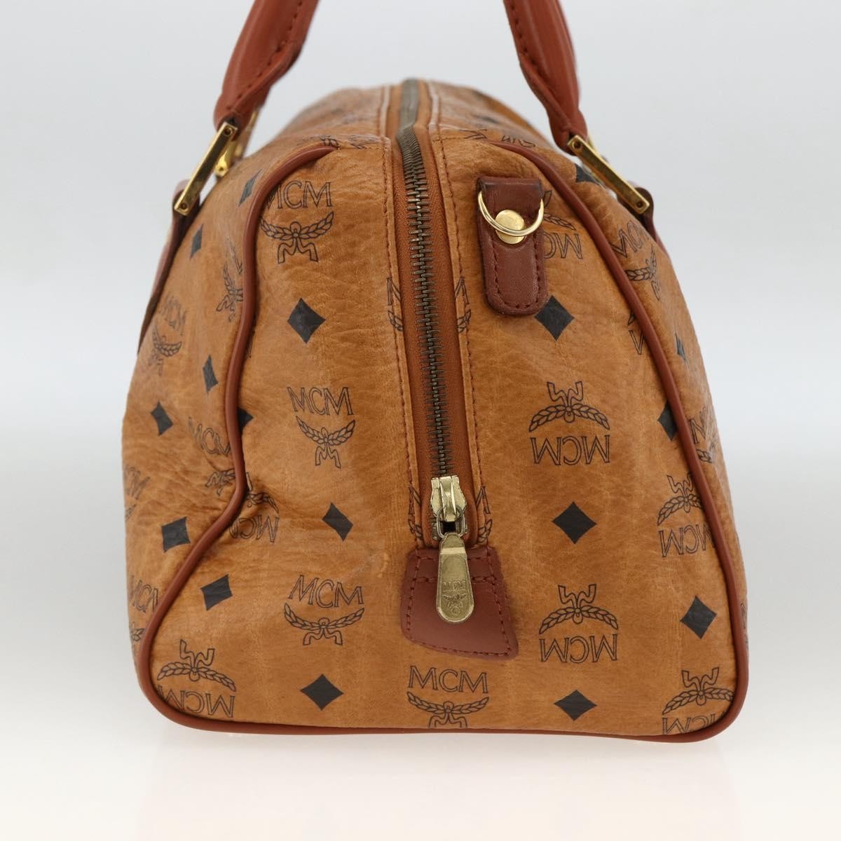 MCM Visetos Logogramme Leather Brown Leather Handbag (Pre-Owned)