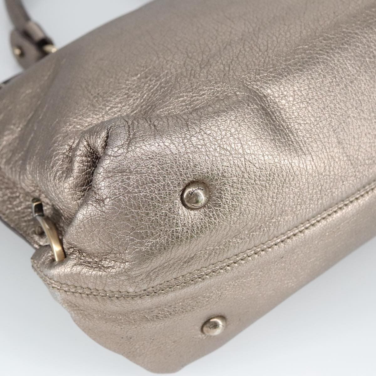 Salvatore Ferragamo Sofia Satchel Leather Silver Leather Handbag (Pre-Owned)