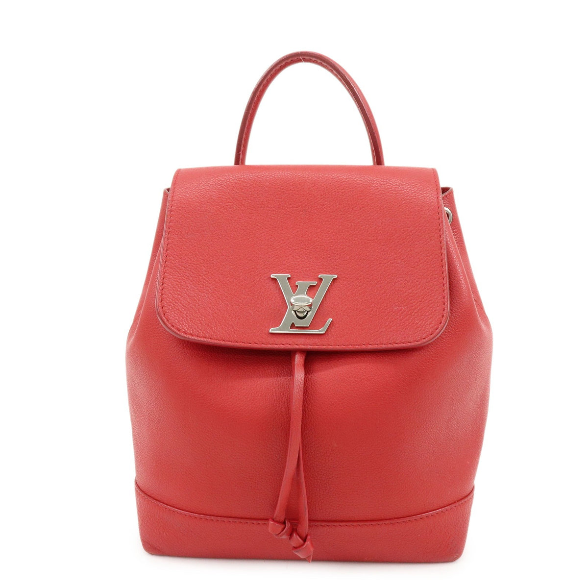 Louis Vuitton Lockme Leather Red Leather Backpack Bag (Pre-Owned)