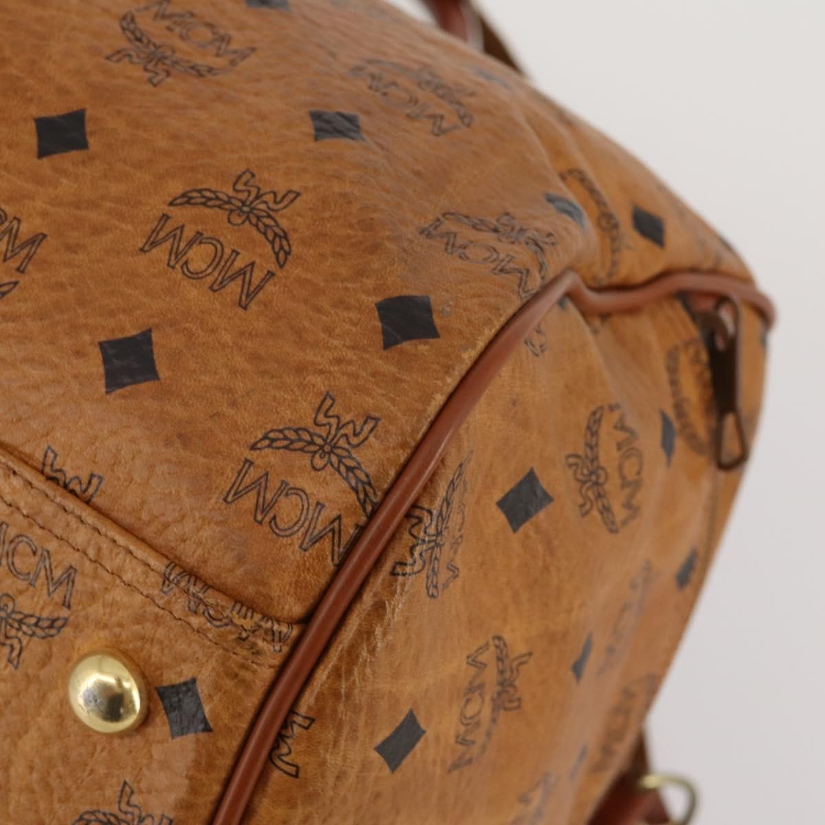 MCM Vicetos Leather Brown Leather Travel Bag Bag (Pre-Owned)