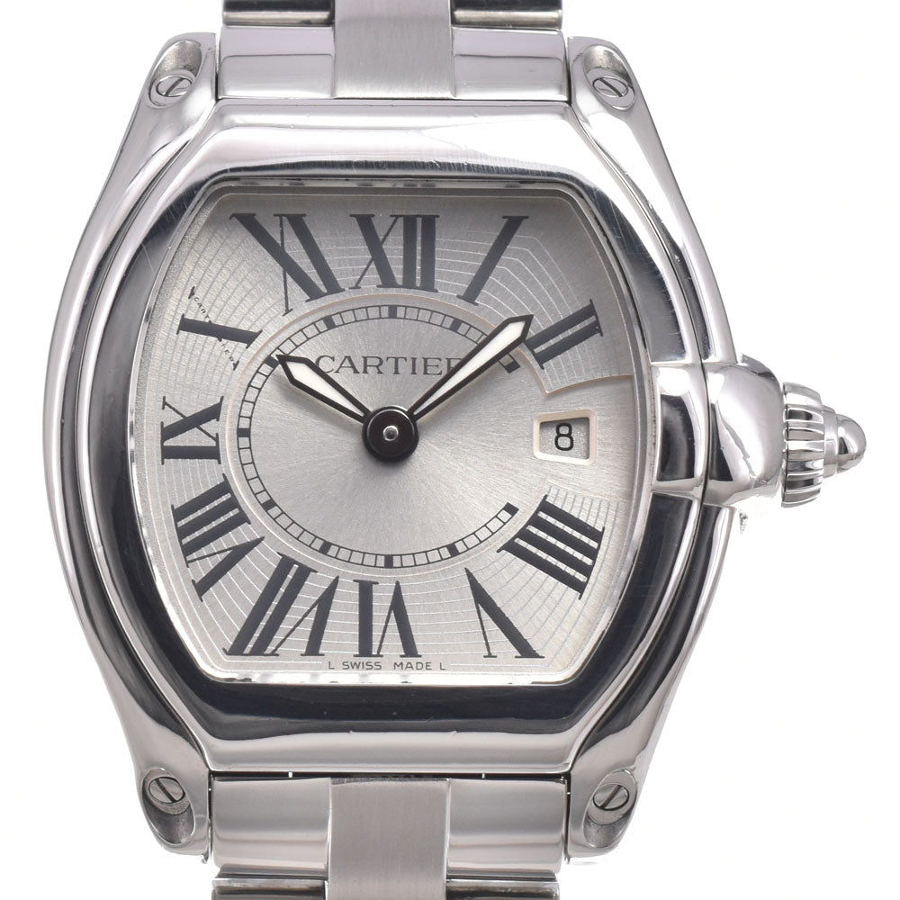 Cartier Roadster Quartz Stainless Steel With Mother Of Pearl Watch (Pre-Owned)