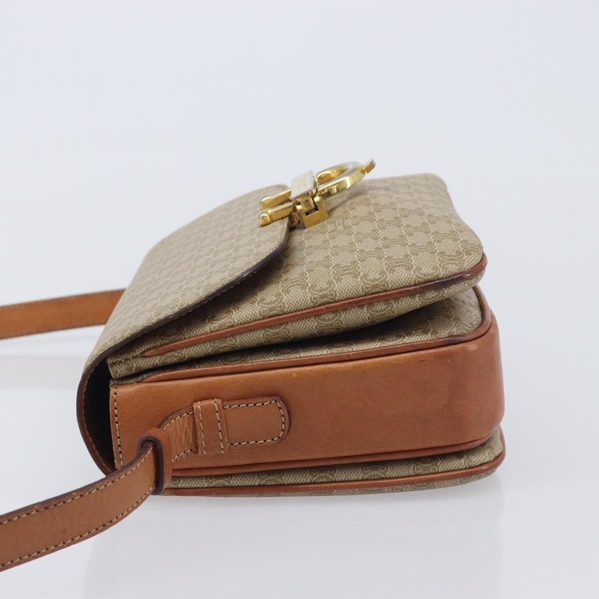 Celine Macadam Shoulder Canvas Beige Canvas Crossbody Bag Bag (Pre-Owned)