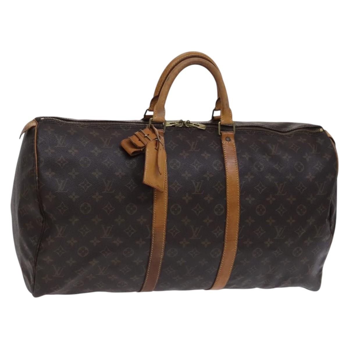 Louis Vuitton Keepall Monogram Canvas Brown Canvas Travel Bag Bag (Pre-Owned)