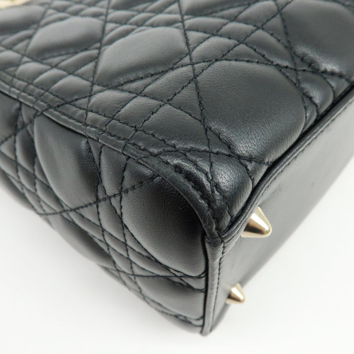 Christian Dior Lady Dior Black Leather Handbag (Pre-Owned)