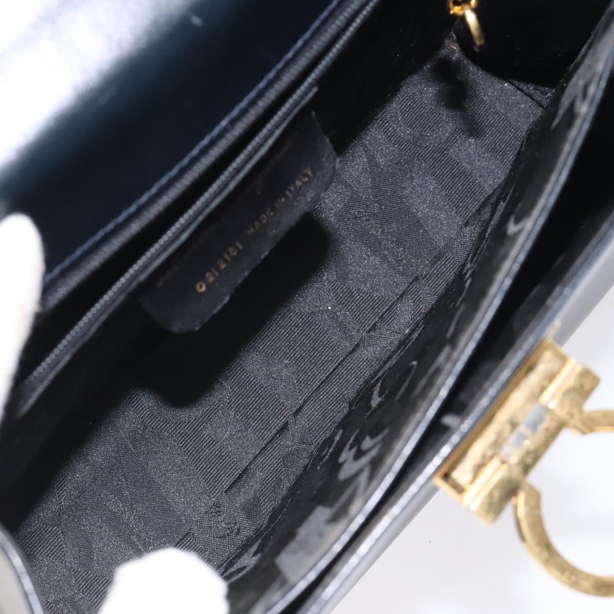 Salvatore Ferragamo Convertible Top Handle Leather Black Leather Handbag (Pre-Owned)