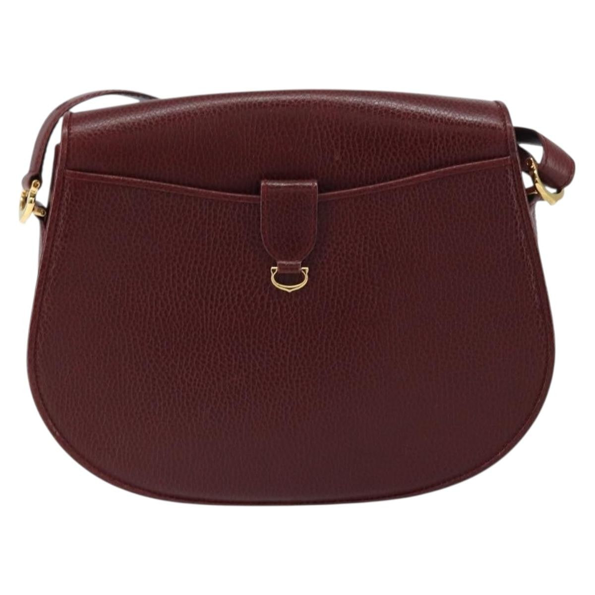 Cartier Must De Cartier Leather Burgundy Leather Shoulder Bag Bag (Pre-Owned)