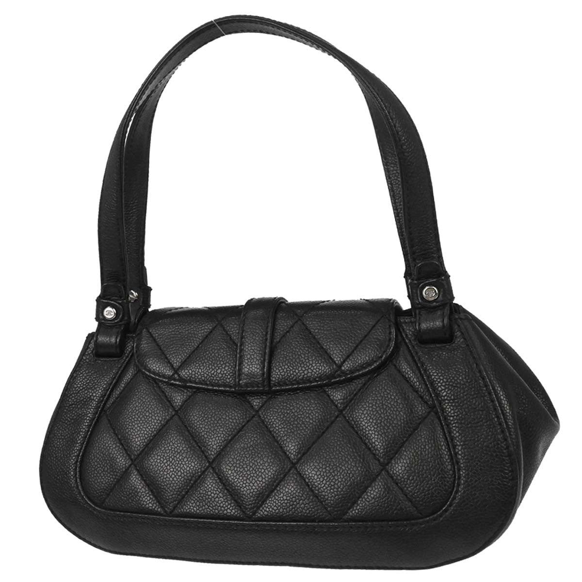 Chanel Mademoiselle Lock Quilted Caviar Black Leather Shoulder Bag Bag (Pre-Owned)