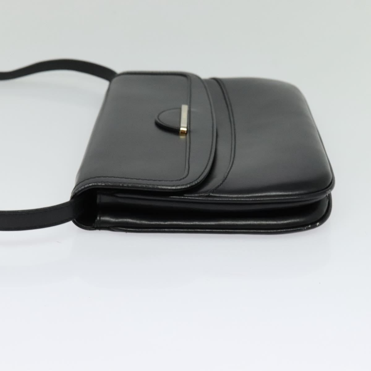 Bally Vintage Leather Black Leather Shoulder Bag Bag (Pre-Owned)