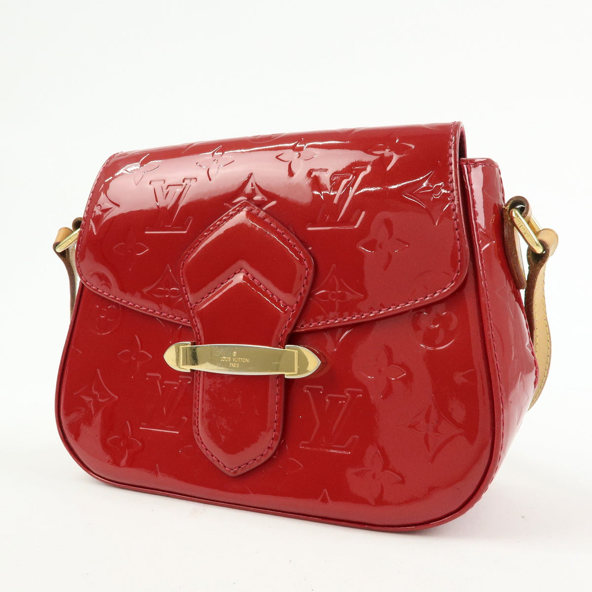 Louis Vuitton Bellflower Monogram Vernis Red Patent_Leather Handbag (Pre-Owned)