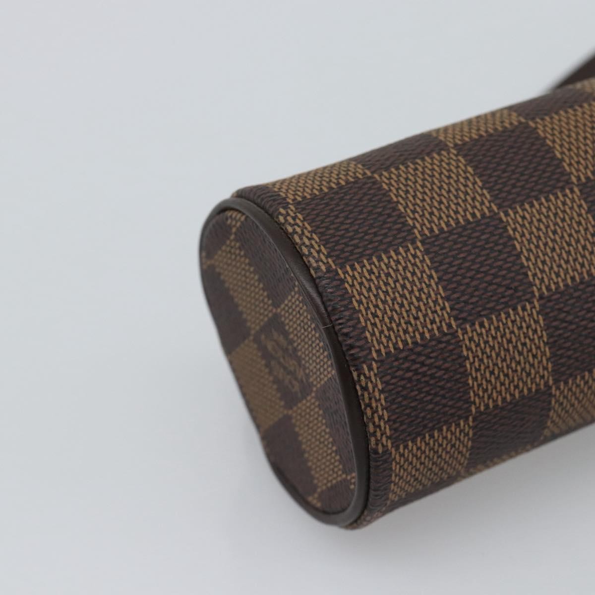 Louis Vuitton Papillon Pochette Damier Ebene Brown Canvas Clutche & Pouche Bag (Pre-Owned)