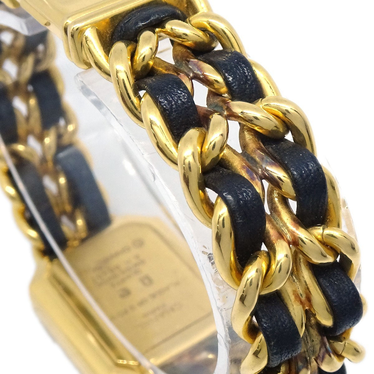 Chanel Premiere Rock Quartz Plated Metal And Leather Watch (Pre-Owned)